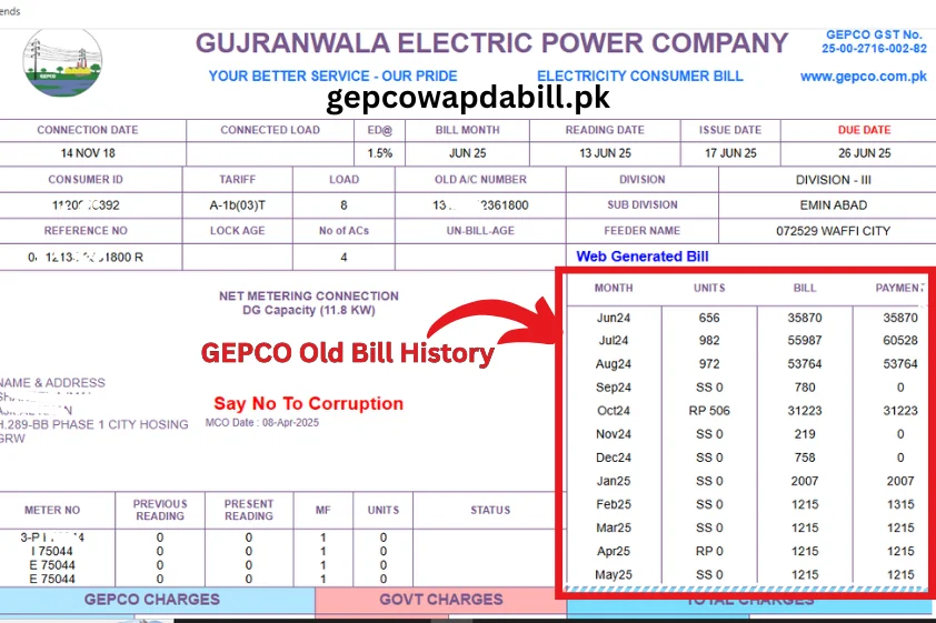 GEPCO Old Bill History 2 gepco old bill history